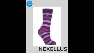 Heat Holders - Ladies Juniper / Petunia Slipper Socks (4-8 UK / Purple Stripe)