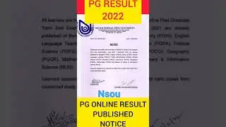 PG online result published new notice#shorts#nsou