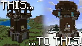 Turning A Pillager Outpost Into A BASE In Minecraft!
