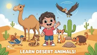 Learn Desert Animal Names for Kids 🏜️🐫 | Episode 10 | Educational Video for Children