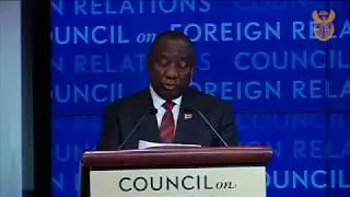 President Ramaphosa addresses the Council on Foreign  Relations meeting at the Council offices in Ne