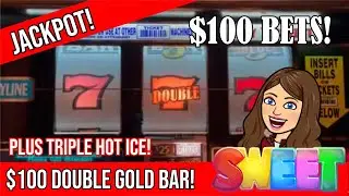 🔴 $100 DOUBLE GOLD BAR 🚨 HIGH LIMIT SLOT MACHINE BIG HANDPAY! Plus Nice Run on $10 TRIPLE HOT ICE! 🧊