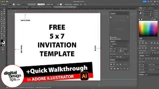 Free 5x7 Invitation Template in Illustrator (Print-Ready Layout with Bleed)