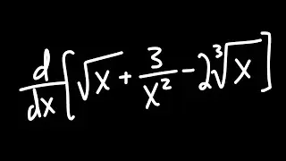 Derivative of sqrt(x)+3/x^2-2*cube root(x)