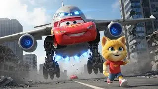 McQueen Transforms into an Airplane Monster! CAT's Epic Rescue Mission 🚗✈️ | CAT RACING