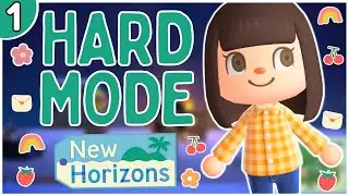 HARD MODE CHALLENGE IN ACNH - DAY 1 // BRAND NEW ISLAND