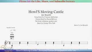 Howl'S Moving Castle - Acoustic Guitar Arrangement with Tab