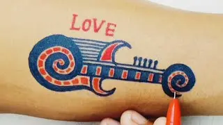 Guitar tattoo with pen 💯💯 #viral #video #viralvideo #tattoo #trending