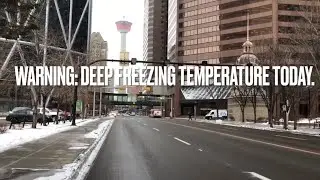 How Calgary downtown looks like in a deep freezing cold winter day, no sun, no snow, but cold 🥶