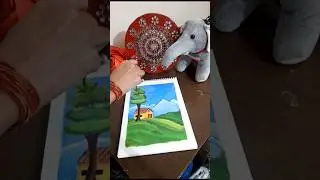 Beautiful Mountain Landscape #easydrawing #painting #shorts #ytshorts #trendingshorts #landscape