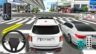 White Kia car driving city 3D class driving extreme racing
