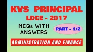 KVS Principal LDCE-2017 (Administration & Finance)