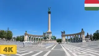 Heroes' Square (Hős&ouml;k tere) in Budapest, Hungary | Spring【4K】