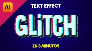 🟢 Como hacer un TEXTO CON EFECTO GLITCH en Illustrator  (Editable)
