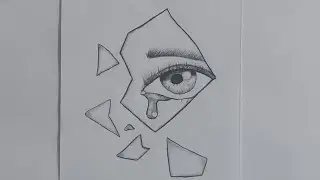 Broken glass eye drawing | Step by step pencil sketch drawing for beginners @creativespot793 