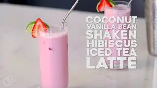Coconut Vanilla Bean Shaken Hibiscus Iced Tea Latte {Paleo, Keto, Vegan}