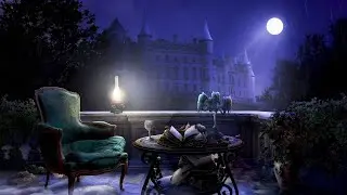 🌧🥀 Rainy Night in Abandoned Castle Garden ASMR Ambience | Gentle Rain Sounds + Melancholic Music