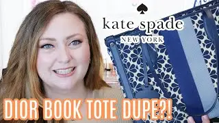 Kate Spade Flower Jacquard Stripe Market Tote **DIOR BOOK TOTE DUPE** Review & What Fits Inside!