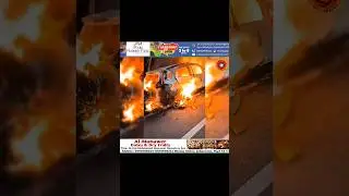 A #car caught #fire on the roadside, and the driver was reportedly burnt @l!v&pound;, on #ORR