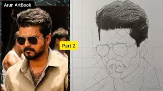 Jana Nayagan Thalapathy Vijay карандашный набросок / Рисунок волос / Arun ArtBook