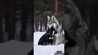 Heartwarming Moments: Snow White Wolf Nuzzling Her Adorable Cub | Rare Wildlife Bonding!