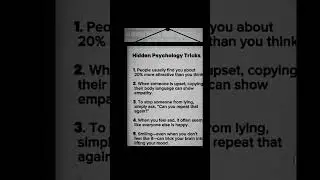 Hidden Psychology Tricks that will change the way you see people forever #psychology #tricks #fypシ