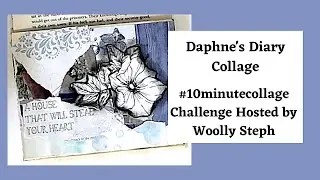 #10minutecollage Blue Daphne's Diary 10 Minute Collage