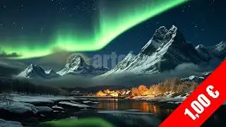 Emerald Aurora Over Fiery Coast &ndash; HD Stock Video