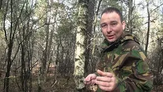 Vuur maken in een nat Nederlands herfst bos met firesteel, preppers en survival in Nederland