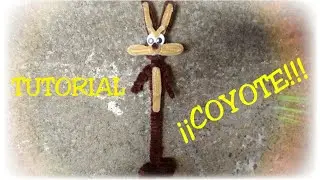 COYOTE hecho con Limpiapipas pluma( coyote made with pipe cleaner