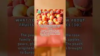 Peaches are high in Vitamin C, Vitamin A and Potassium. Fruits and vegetables Part 30. #peach