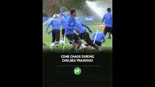 Neto & Guiu holding onto a cone within an inch of their lives during Chelsea training 🤣