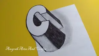 How to drawing 3D Floating Letter C | Optical Illusion | 3D Trick Art on Paper@Amyrah Art and Craft
