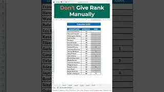 📊 Rank Function in Excel &ndash; Find Class Position Quickly #excel #shorts #exceltips #exceltricks