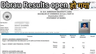 Dbrau b.com 3rd year result 2022 open hone lage | Dbrau Results open hone lage 😍