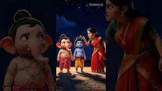 Mom Made Ladoos Ganesha & Krishna Played #ai #ganesh #krishna