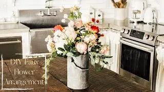 DIY FAUX FLOWER ARRANGEMENT
