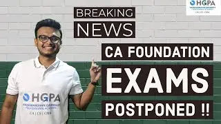 CA FOUNDATION EXAMS POSTPONED NOV 2020 | BREAKING NEWS FOR CA FOUNDATION STUDENTS | NOV 2020