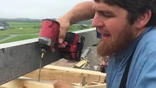 Construction of Riding Arena and Stable Part 4 Installing 80 ft. Trusses on Arena