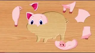 Pig puzzle with animals