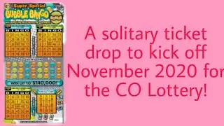 The first ticket drop for the CO Lottery in November 2020!  Just one ticket to review...