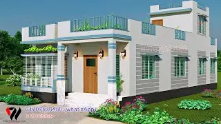 লম্বা জমিতে ৩ বেডরুমের একতলা বাড়ির ডিজাইন ।