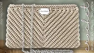 ✨ POCHETTE CLUTCH OU MINI SAC AU CROCHET ✨ REDECOUVERTE+ NOUVEAU FIL+ TRANSLATION @MamieCrochet