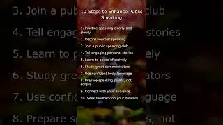 10 Steps to Enhance Public Speaking