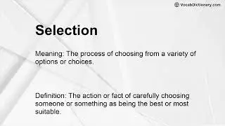 Selection Meaning