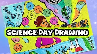 🧬National Science Day Drawing/Science Day Poster/National technology day drawing#scienceproject