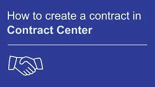 How to create a contract | OpenText Contract Center