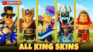 All Barbarian King Skins Animation 👑 - Clash of Clans King Skin Preview Animation