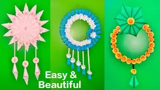 3 Beautiful Paper Wall Hanging Ideas | Room Decoration Ideas with Color Paper | ritesh paper magic 