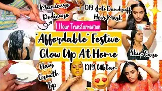 *EXTREMELY AFFORDABLE* Quick Festive Glow Up At Home | 1 Hour Transformation | DIY